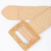 Square Buckle Stretch Belt – Elastic PU Blend