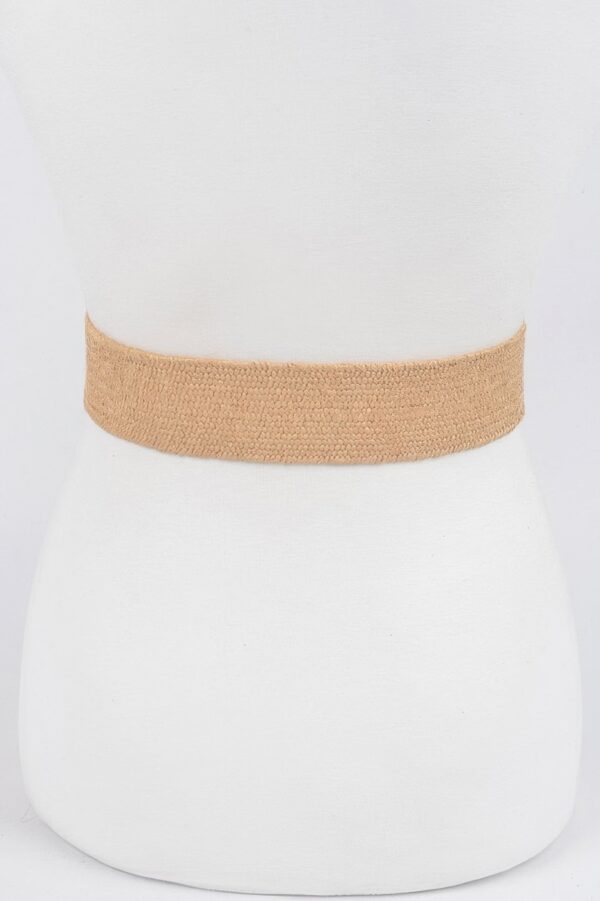 Square Buckle Stretch Belt – Elastic PU Blend