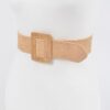 Square Buckle Stretch Belt – Elastic PU Blend