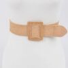 Square Buckle Stretch Belt – Elastic PU Blend