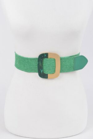 Square Metal-Buckle Stretch Belt – Elastic