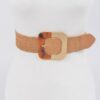 Square Metal Buckle Stretch Belt – Elastic PU