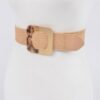 Square Metal Buckle Stretch Belt – Elastic PU