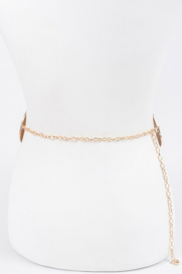 Circular-Plated Iron Waist Belt – Sculptural Metal Accent