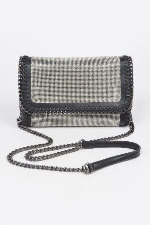 Rhinestone Chain Braided Clutch – Multi Color
