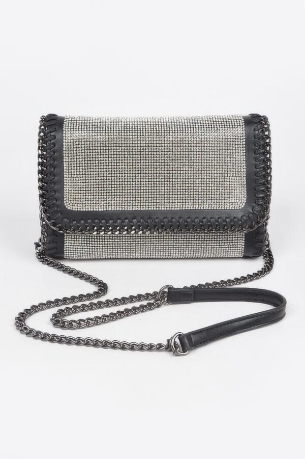 Rhinestone Chain Braided Clutch – Multi Color