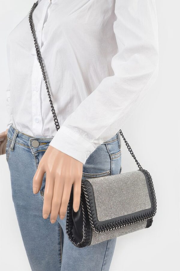 Rhinestone Chain Braided Clutch – Multi Color