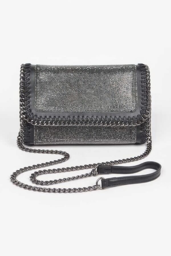 Rhinestone Chain Braided Clutch – Multi Color