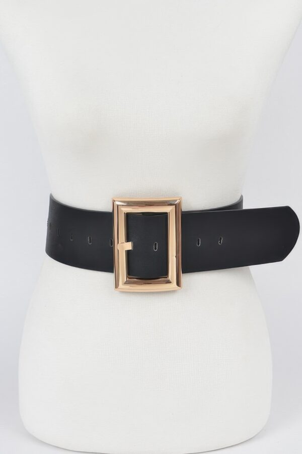 Rectangle Buckle Plus-Size Belt – Polyurethane