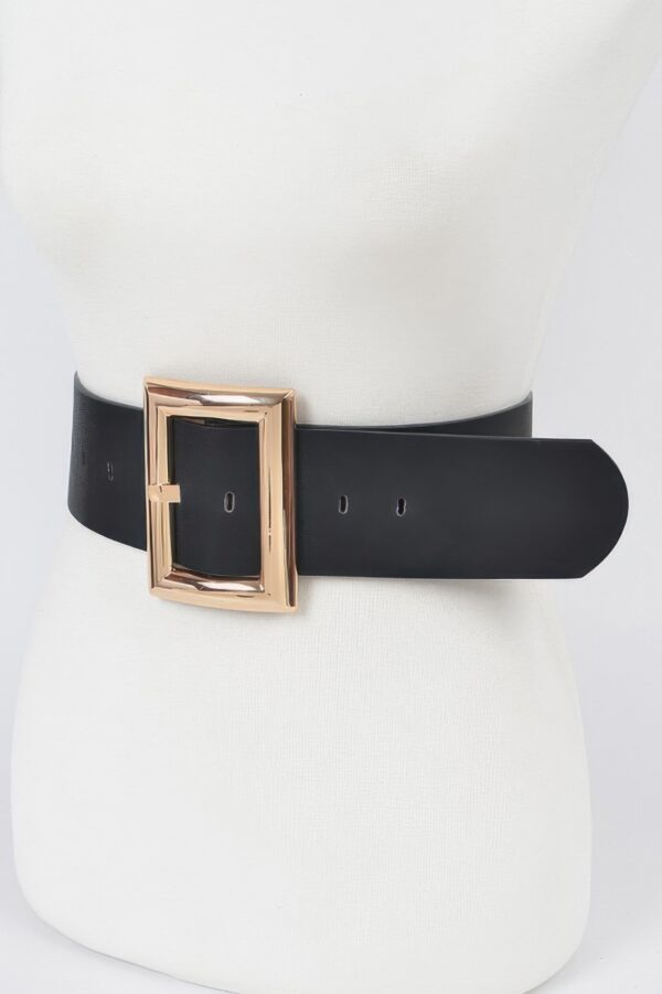 Rectangle Buckle Plus-Size Belt – Polyurethane