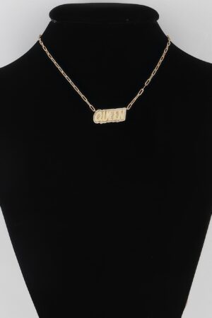 Jeweled Queen Chain Necklace – 16 in Structured Chain
