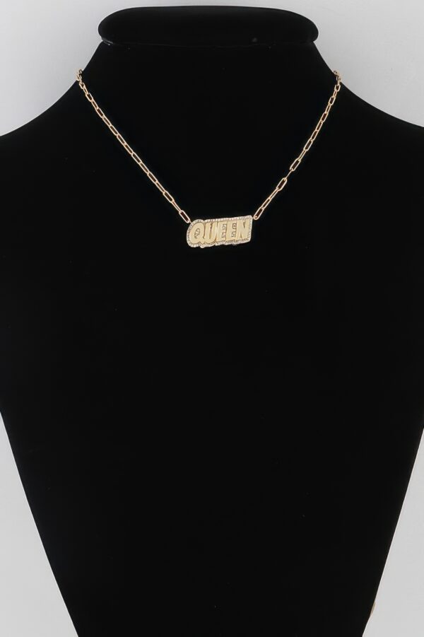 Jeweled Queen Chain Necklace – 16 in Structured Chain