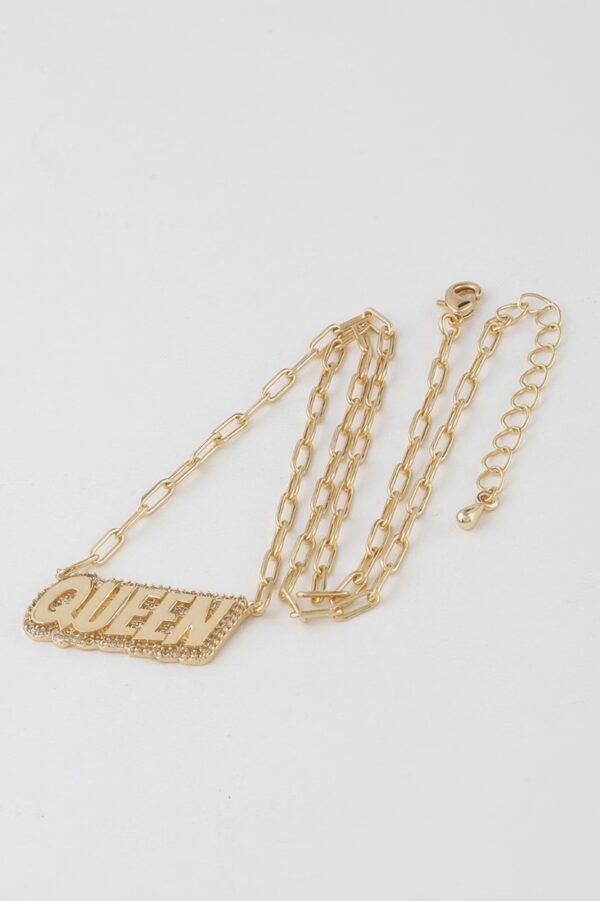 Jeweled Queen Chain Necklace – 16 in Structured Chain