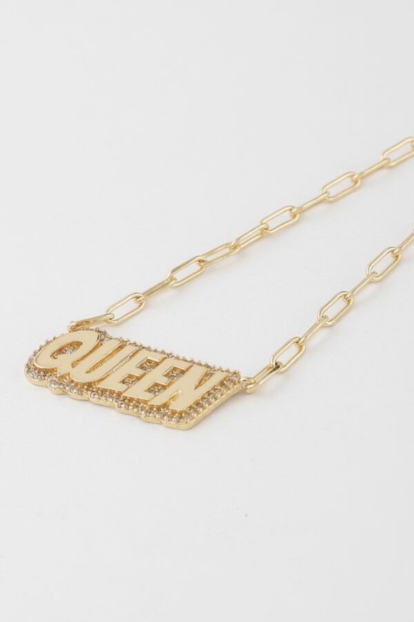 Jeweled Queen Chain Necklace – 16 in Structured Chain