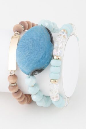 Giant Stone Bead Bracelet – Oversized Polished Beads