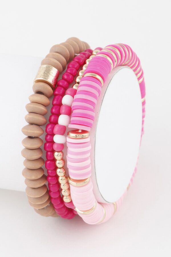 Multi Beaded Bracelet – Textured Stackable Design