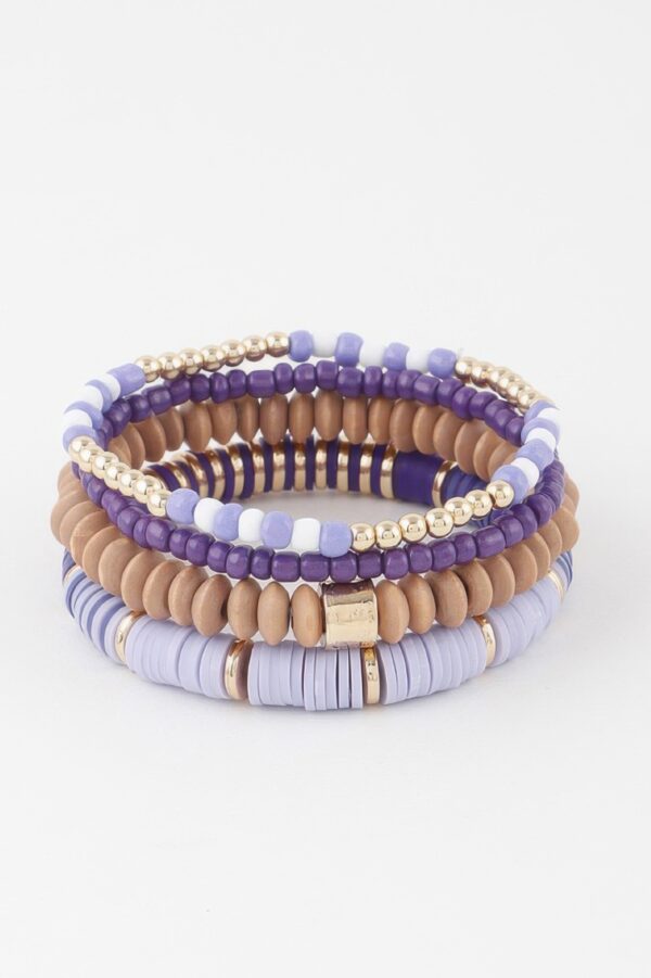 Multi Beaded Bracelet – Textured Stackable Design