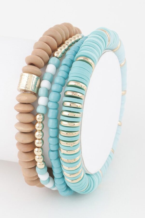 Multi Beaded Bracelet – Textured Stackable Design