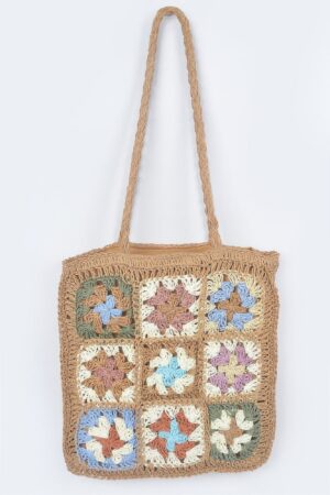 Faux Straw Tote – Textured Tall Silhouette