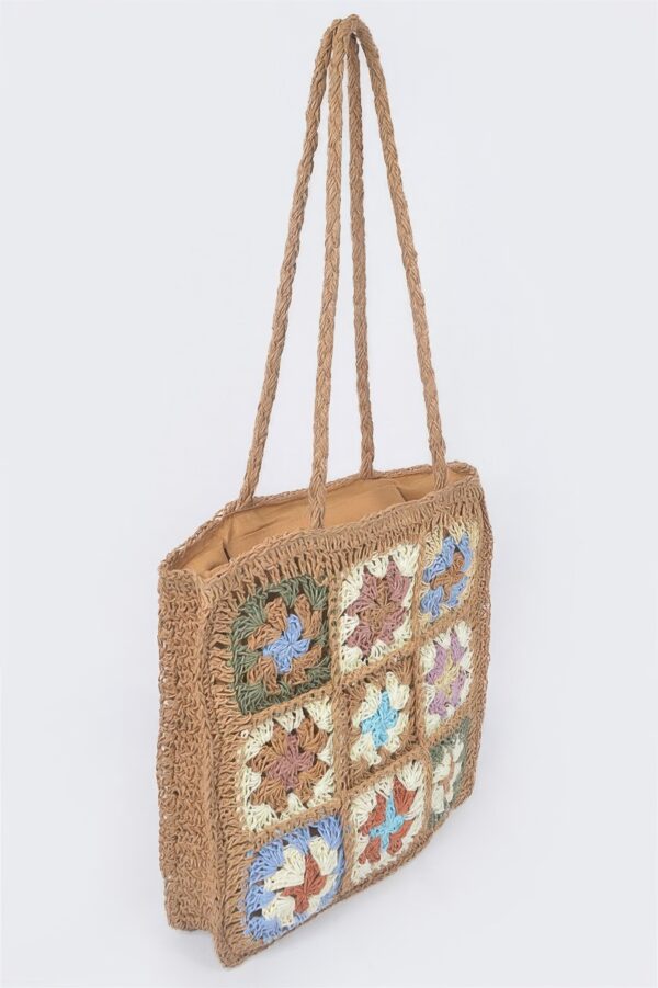 Faux Straw Tote – Textured Tall Silhouette