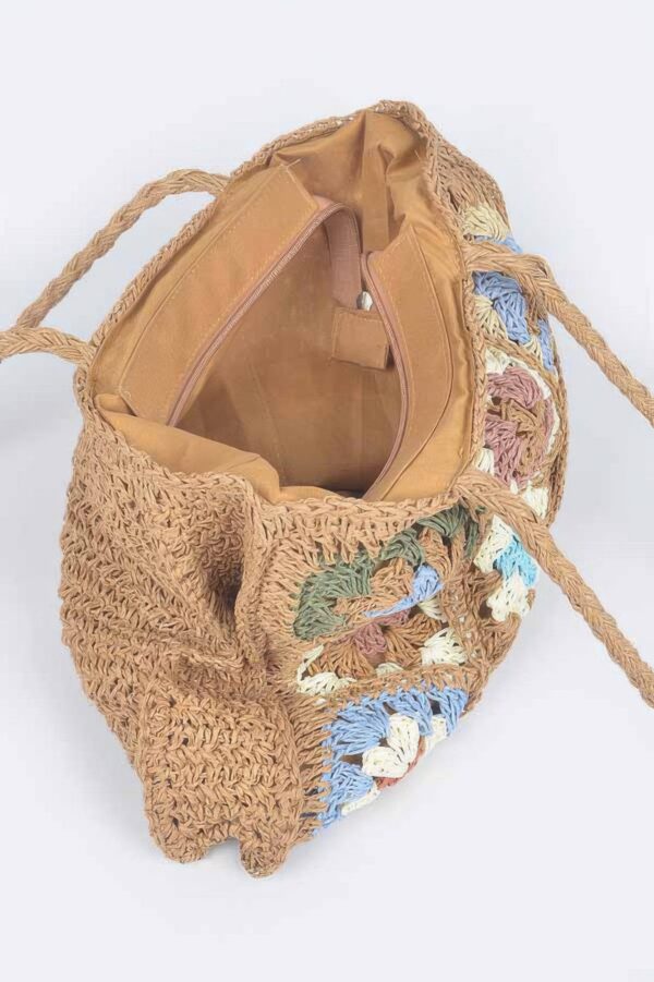 Faux Straw Tote – Textured Tall Silhouette