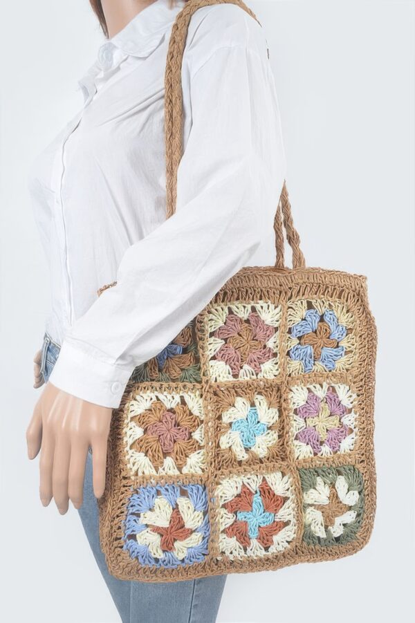 Faux Straw Tote – Textured Tall Silhouette