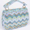 Structured Faux Straw Flap Top-Handle Bag