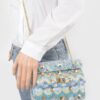 Structured Faux Straw Flap Top-Handle Bag