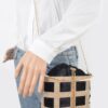 Rhinestone Frame Clutch with Metal Handle – Structured Evening Bag