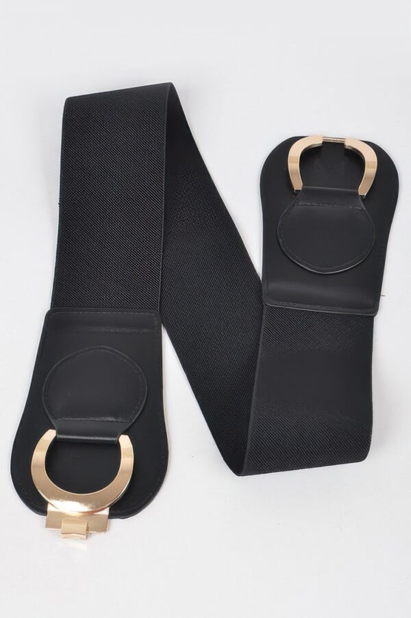 Wide Faux Leather Elastic Waist Belt – Plus Size