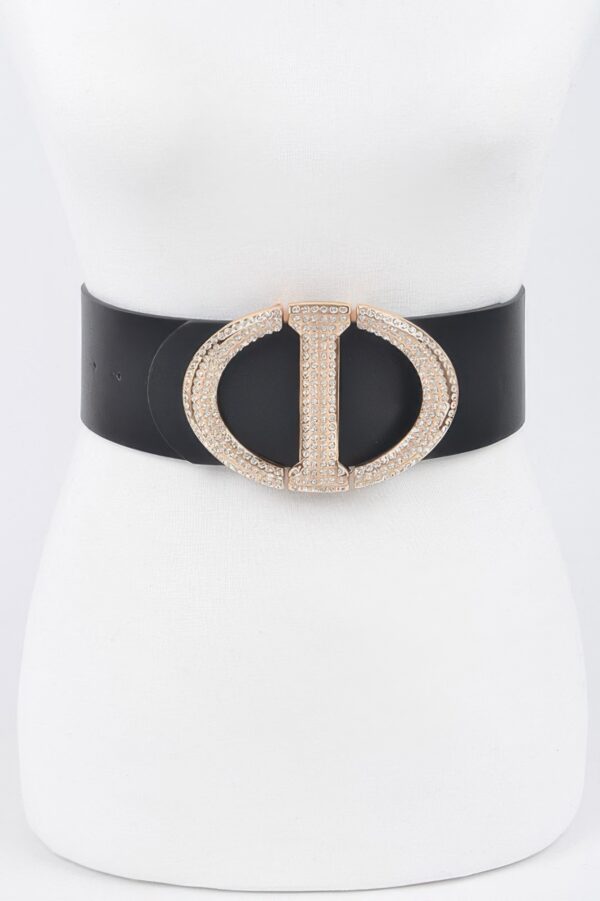 Plus Size Waist Belt – Rhinestone Buckle Detail