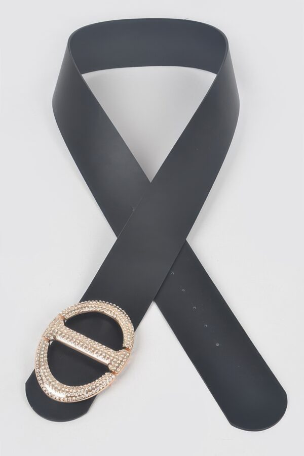Plus Size Waist Belt – Rhinestone Buckle Detail