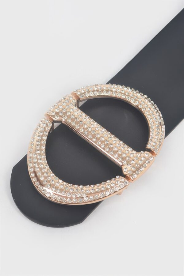 Plus Size Waist Belt – Rhinestone Buckle Detail