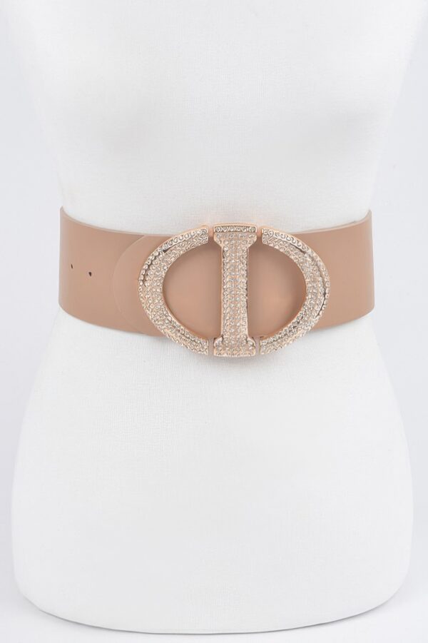 Plus Size Waist Belt – Rhinestone Buckle Detail