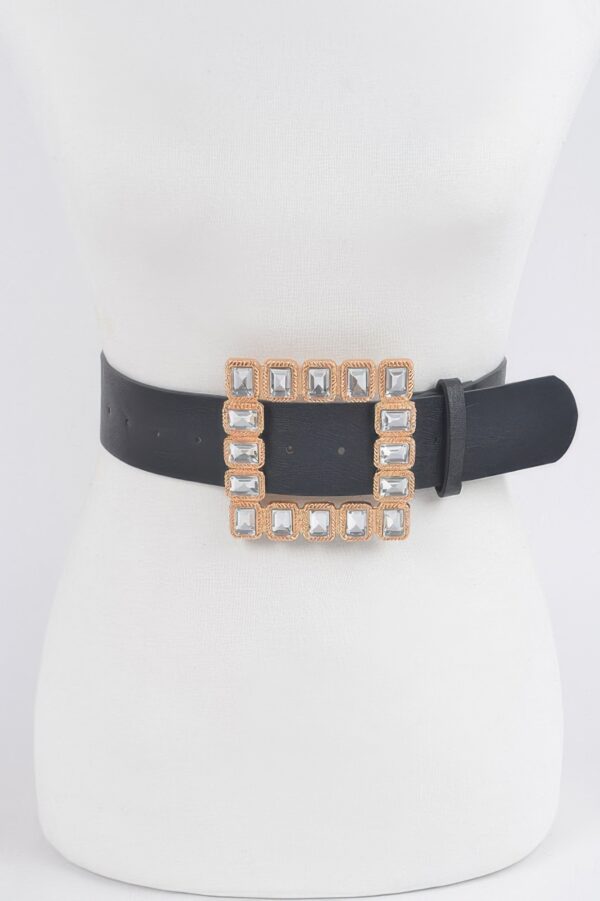 Rhinestone Square Buckle Plus Size Belt