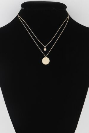 Delicate Double Pendant Necklace with Layered Design