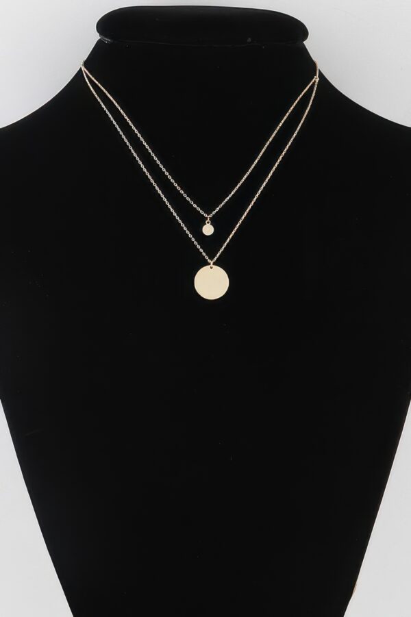 Delicate Double Pendant Necklace with Layered Design