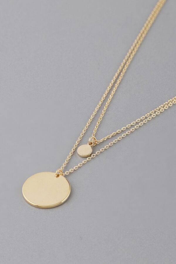 Delicate Double Pendant Necklace with Layered Design