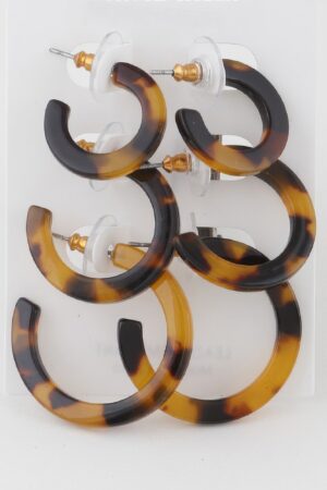 Marble Hoop Earrings Set – Textured Mini Hoops