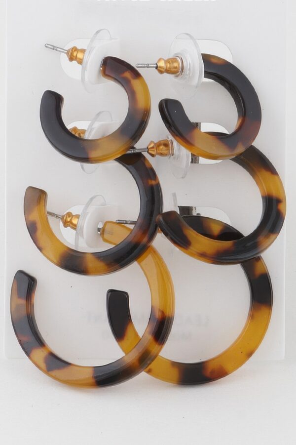 Marble Hoop Earrings Set – Textured Mini Hoops
