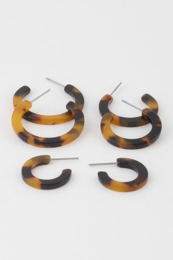 Marble Hoop Earrings Set – Textured Mini Hoops