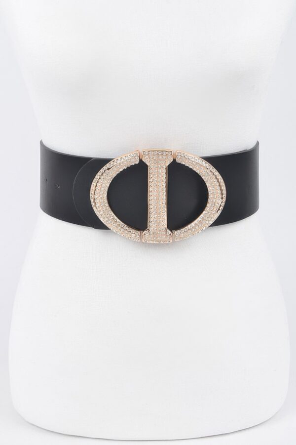 Rhinestone Buckle Waist Belt – Polyurethane