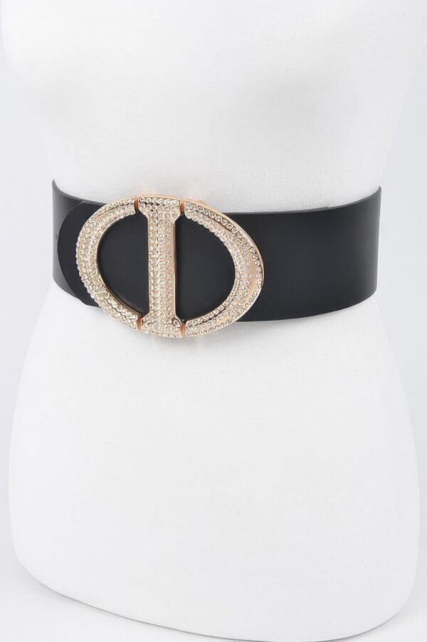 Rhinestone Buckle Waist Belt – Polyurethane