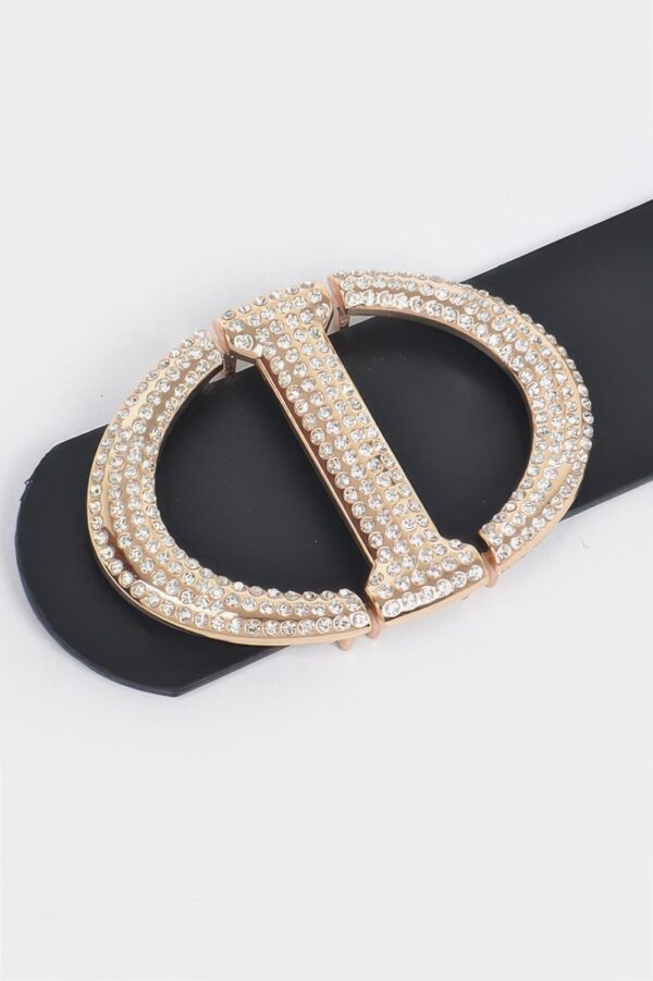 Rhinestone Buckle Waist Belt – Polyurethane