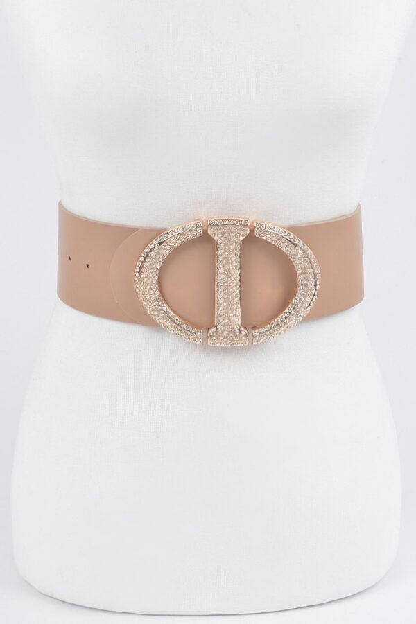 Rhinestone Buckle Waist Belt – Polyurethane