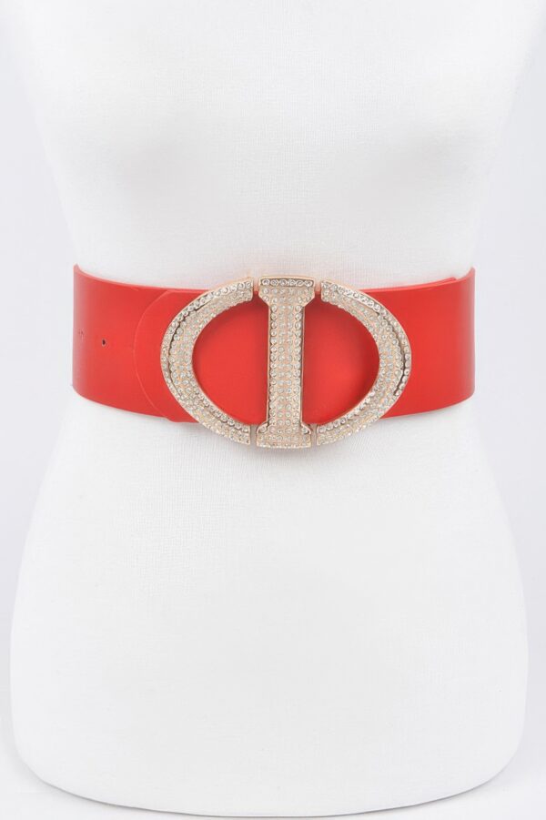 Rhinestone Buckle Waist Belt – Polyurethane