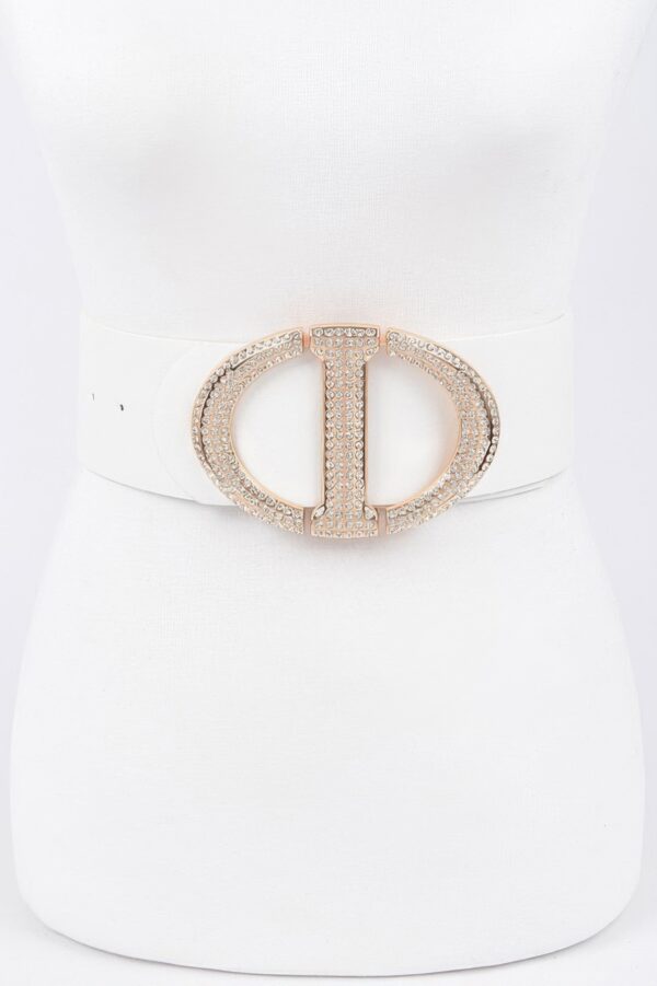 Rhinestone Buckle Waist Belt – Polyurethane