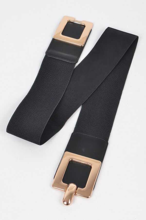 Plus Size Elastic Belt – Double Square Buckles
