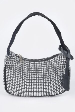 Rhinestone PU Shoulder Bag – Compact Sparkle