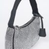 Rhinestone PU Shoulder Bag – Compact Sparkle